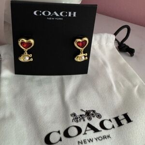 NWT Coach Heart Earrings